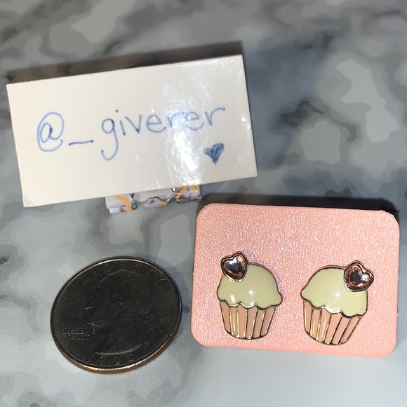 Pink Cupcake Bling π§ Earrings w Backs - Picture 2 of 11
